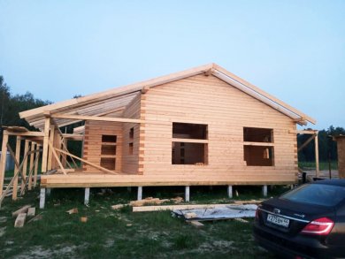 Строительство дома из бруса 10х12 по проекту DE-110